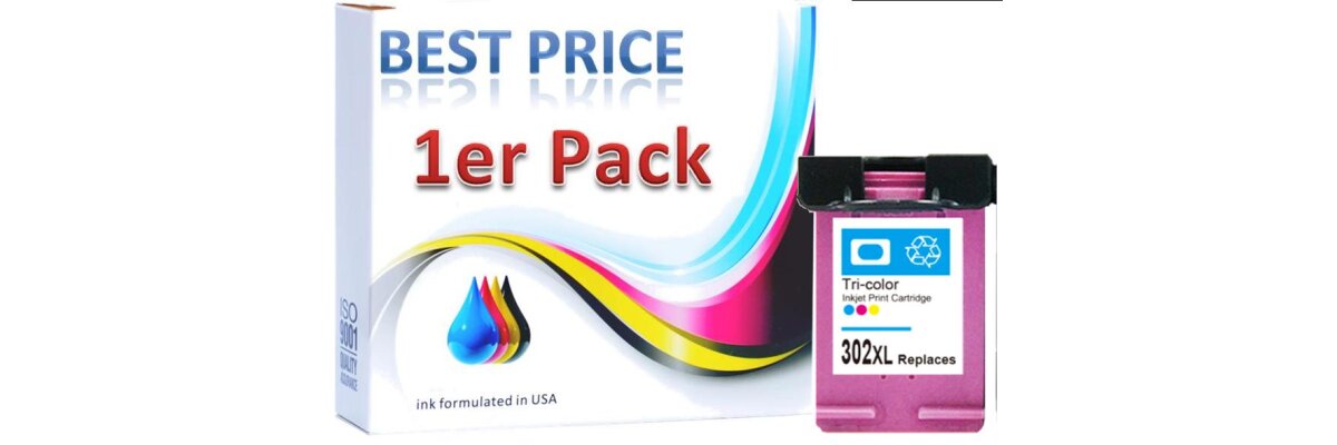 HP302 Best Price XL Recyclingdruckerpatrone Color mit 21ml Inhalt ersetzt die F6U67AE - HP302 Best Price XL Recyclingdruckerpatrone Color mit 21ml Inhalt ersetzt die F6U67AE