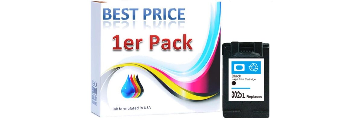 HP302 Best Price XL Recyclingdruckerpatrone schwarz mit 20ml Inhalt ersetzt die F6U68AE - HP302 Best Price XL Recyclingdruckerpatrone schwarz mit 20ml Inhalt ersetzt die F6U68AE