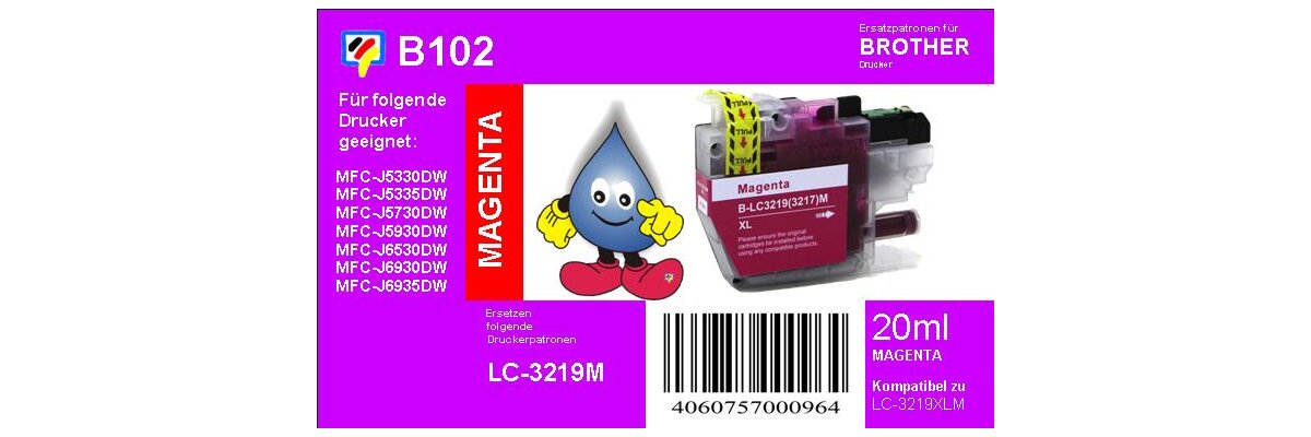 LC3219XLM - magenta - TiDis Ersatzdruckerpatrone mit 1.500 Seiten Druckleistung nach ISO - LC3219XLM - magenta - TiDis Ersatzdruckerpatrone mit 1.500 Seiten Druckleistung nach ISO