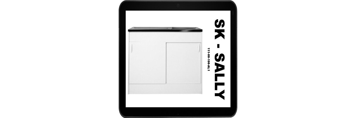 SK - Sally Spülenschrank mit 2 Schiebetüren, B/T/H: 100/50/85 cm - SK - Sally Spülenschrank mit 2 Schiebetüren, B/T/H: 100/50/85 cm