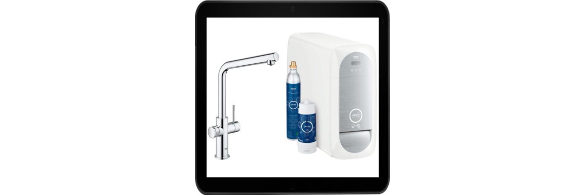 Grohe Kühles Sprudelwasser aus der Leitung - Grohe Komplettset Home Kombiarmatur Minta Chrome mit Filterfunktion und Kühleinheit - Grohe Kühles Sprudelwasser aus der Leitung - Grohe Komplettset Home Kombiarmatur Minta Chrome mit Filterfunktion und Kühleinheit