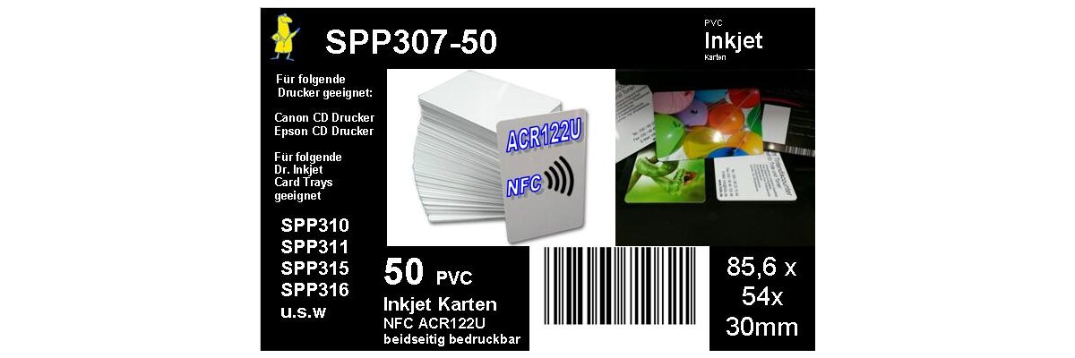 Inkjet PVC Karten mit NFC Chip ACR 122U-A9 für unsere Ausweiskartendruckerei - beidseitig bedruckbar! - Inkjet PVC Karten mit NFC Chip ACR 122U-A9 für unsere Ausweiskartendruckerei - beidseitig bedruckbar!