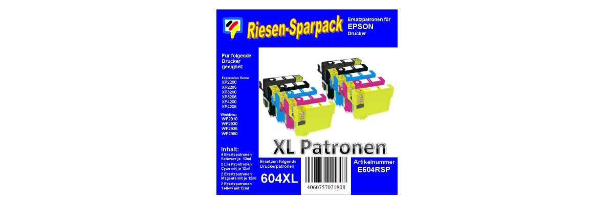 T604XL TiDis Druckerpatronen Riesensparpack mit 10 Patronen - ersetzt C13T10H64010 (Ananas) - T604XL TiDis Druckerpatronen Riesensparpack mit 10 Patronen - ersetzt C13T10H64010 (Ananas)