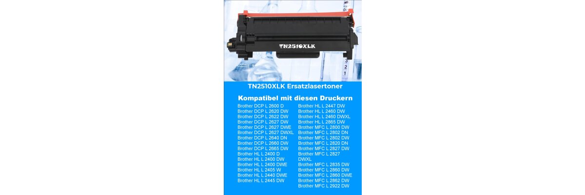 TN-2510 XL TiDis Ersatzlasertoner schwarz mit ca. 3.000 Seiten Druckleistung - TN-2510 XL TiDis Ersatzlasertoner schwarz mit ca. 3.000 Seiten Druckleistung