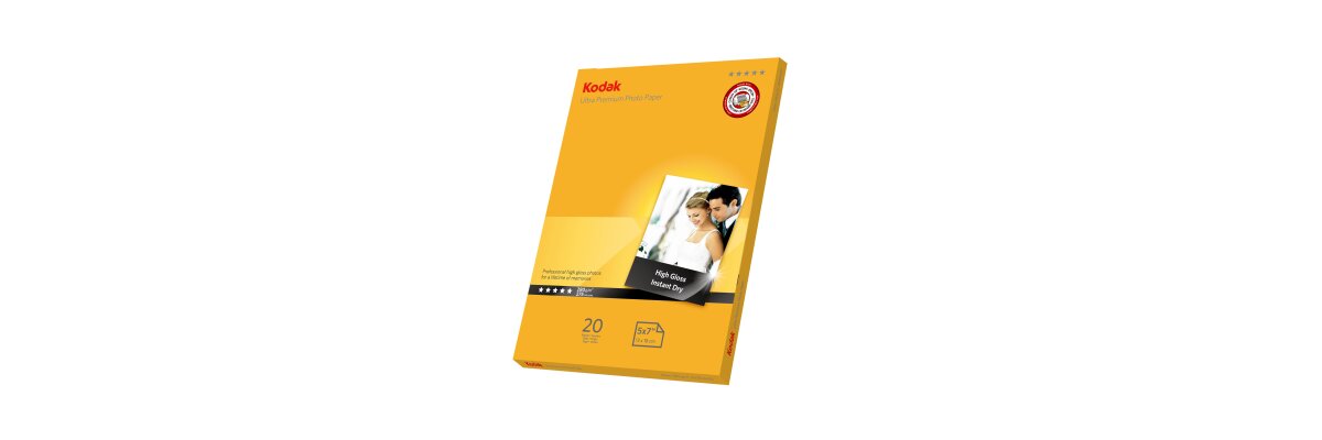 Kodak 5x7" Ultra Premium Photo Glossy 280g - 20 Blatt Packung - Kodak 5x7" Ultra Premium Photo Glossy 280g - 20 Blatt Packung