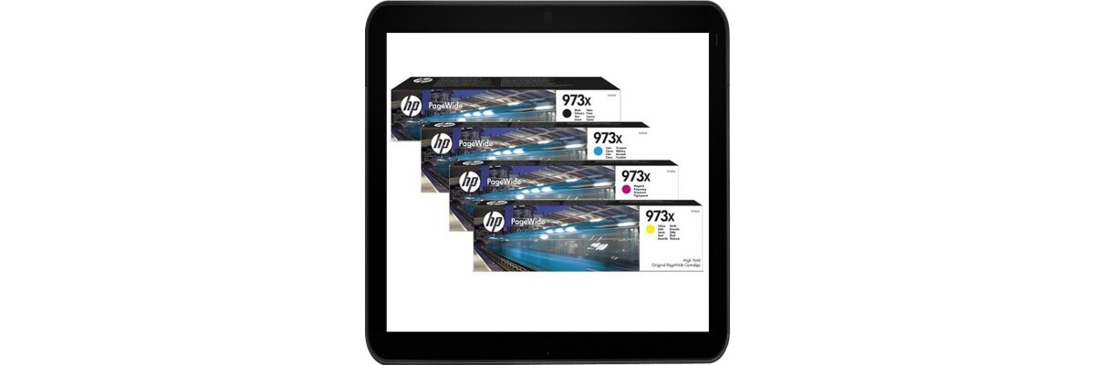 HP973X Multipack - 1 Set Original Druckerpatronen mit hoher Reichweite für HP PageWide, je 1x Black, Cyan, Magenta &amp; Yellow - HP973X Multipack - 1 Set Original Druckerpatronen mit hoher Reichweite für HP PageWide, je 1x Black, Cyan, Magenta &amp; Yellow