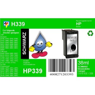 HP339 - TiDis Ersatzpatrone für C8767EE - schwarz -  mit 21ml Inhalt