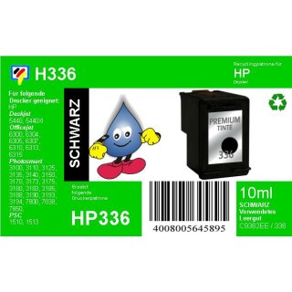 HP336 - TiDis Ersatzpatrone für C9362EE - schwarz -  mit 10ml Inhalt