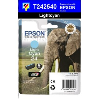 T24254010 - lightcyan - EPSON Original Drucktinte mit 5,1ml Inhalt zum Superangebot