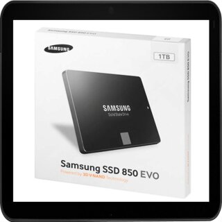 SAMSUNG 2.5 SSD FESTPLATTE INTERN 1TB MZ-75E1T0B/EU 850 EVO SCHWARZ