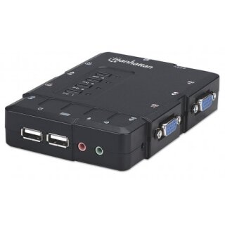 4-Port Kompakt-KVM-Switch mit Audio