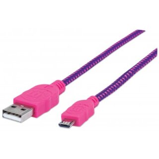 Hi-Speed Micro-B-USB-Kabel mit Stoffummantelung