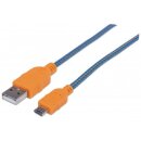 Hi-Speed Micro-B-USB-Kabel mit Stoffummantelung