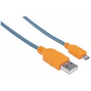 Hi-Speed Micro-B-USB-Kabel mit Stoffummantelung