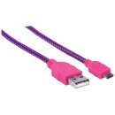 Hi-Speed Micro-B-USB-Kabel mit Stoffummantelung