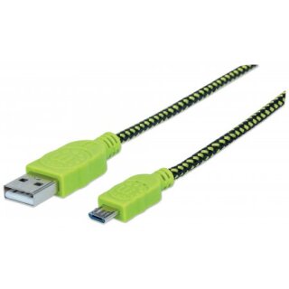 Hi-Speed Micro-B-USB-Kabel mit Stoffummantelung