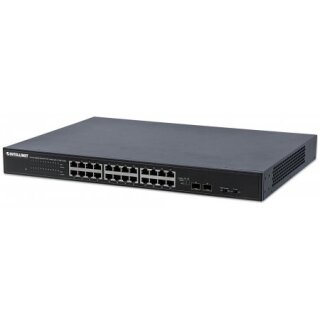 24-Port Gigabit Ethernet PoE+ Switch mit 10 GbE Uplink