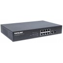 8-Port Fast Ethernet PoE+ Web-Smart Switch mit Gigabit Combo-Port