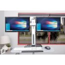 Ergonomische Workstation mit Monitorhalterung für zwei Monitore und Tastaturauflage