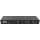 24-Port Gigabit Ethernet PoE+ Switch mit 2 SFP-Ports und LCD-Anzeige