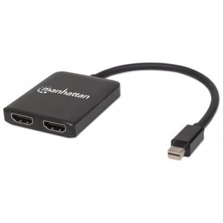 Mini-DisplayPort auf 2-Port HDMI-Splitter-Hub mit MST