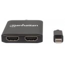 Mini-DisplayPort auf 2-Port HDMI-Splitter-Hub mit MST