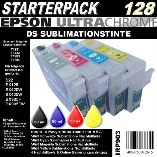 IRP903 für T1281 - T1284 Starterpack mit 4 Patronen + 200ml UltraChrome DS Sublimationstinte