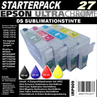 IRP909 für T2711 - T2714 Starterpack mit 4 Patronen + 200ml UltraChrome DS Sublimationstinte