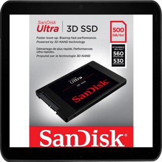 SANDISK SSD ULTRA 3D FESTPLATTE 500GB SDSSDH3-500G-G25 L: 560MB/s S: 530MB/s