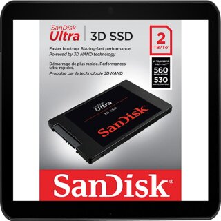 SANDISK SSD ULTRA 3D FESTPLATTE 2TB SDSSDH3-2T00-G25 L: 560MB/s S: 530MB/s