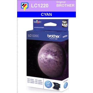LC1220C Brother Druckerpatrone cyan mit 300 Seiten Druckleistung nach ISO/IEC24711 