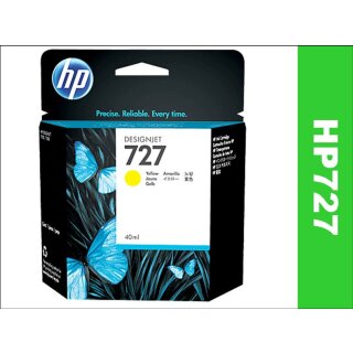 HP727Y - Original B3P15A - Yellow - Druckpatrone mit 40ml Inhalt