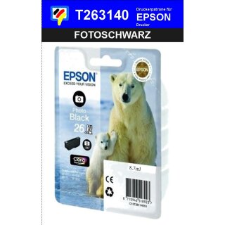 T26314010-fotoschwarz-EPSON Original Drucktinte mit 8,7ml Inhalt zum Superangebot