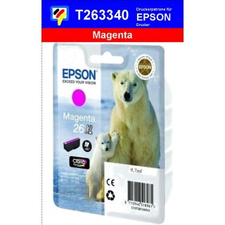 T26334010-magenta-EPSON Original Drucktinte mit 9,7ml Inhalt zum Superangebot