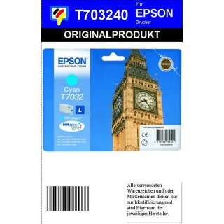 T703240-cyan- Epson Original Druckertinte mit 10ml Inhalt zum Superangebot