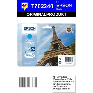 T702240-cyan- Epson Original Druckertinte zum Superangebot