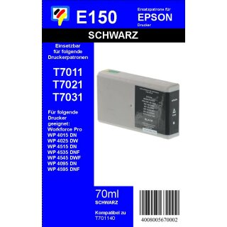 E150 - TiDis Ersatzpatrone - schwarz - mit 70ml Inhalt ersetzt T701140