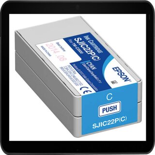 SJIC22PC Epson Druckerpatrone Cyan mit 32,5ml Inhalt - C33S020602