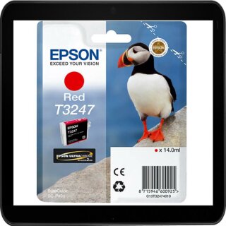 T32474010 Red  Epson Druckerpatrone mit 14ml Inhalt für ca. 980 Seiten Druckleistung