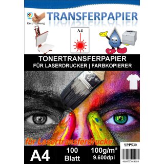 A4 Universal Tonertransferpapier - 100 Blatt für helle Textilien