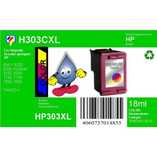 HP303XL Color TiDis Recyclingpatrone m. 18ml Inhalt - ersetzt T6N03AE
