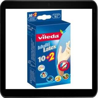 vileda unisex Einmalhandschuhe Multi Latex weiß Größe M/L 12 St.