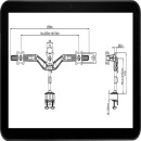 Wandhalterung, Tronje, 3-fach, TC743A, Dreifach-LCD-Halterung, bis 60cm (24") 8 kg Tragkraft je Arm