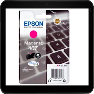 407 Magenta Epson Druckerpatrone mit 20,3 ml Inhalt für ca. 1.900 Seiten Druckleistung - C13T07U340