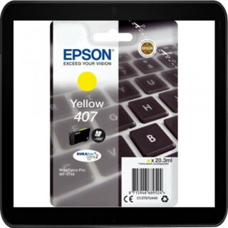 407 Yellow Epson Druckerpatrone mit 20,3 ml Inhalt für ca. 1.900 Seiten Druckleistung - C13T07U440