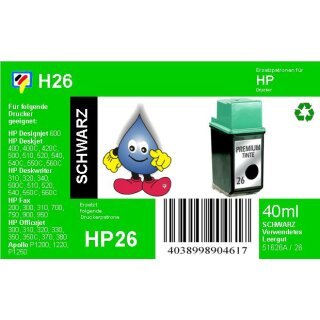 HP26 - TiDis Re-Use Druckerpatrone mit ca. 40ml Inhalt - ersetzt 51626AE