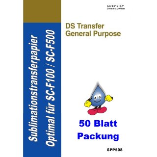 A4 50 Blatt Sublimationstransferpapier EPSON DS Transfer General Purpose (210x297mm) in 50 Blatt Packung