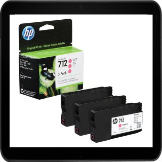 HP 712 magenta HP Tintenpatronen 3er Pack m.3x 29ml Inhalt - 3ED78A