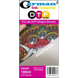 DTF Weiss 100ml Nachfüllpack GIC DTF Textiltinte