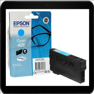 408 cyan Epson Druckerpatrone m.14,7ml Inhalt für ca. 1.100 Seiten nach Iso - C13T09J24010